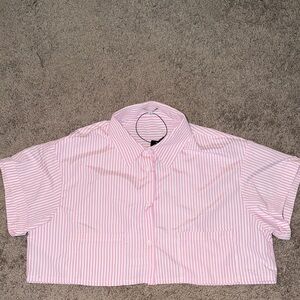 Fashion Nova Pink Striped Crop Top